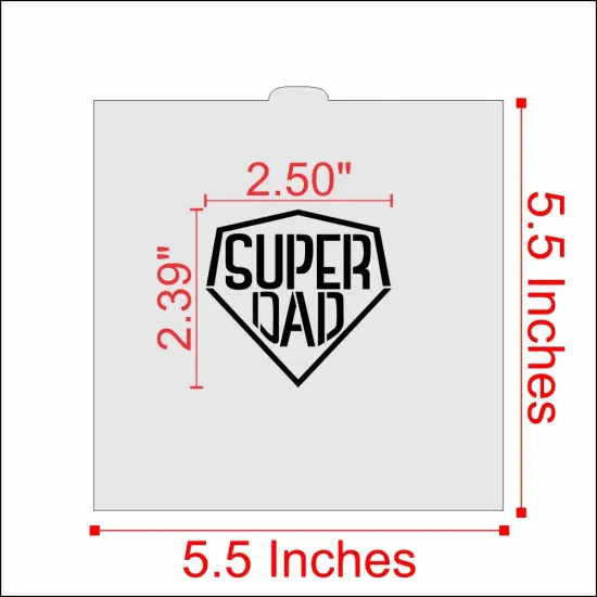 Super Dad Cookie & Craft Stencil | CM129 by Designer Stencils | Cookie Decorating Tools | Baking Stencils for Royal Icing, Airbrush, Dusting Powder | Craft Stencils for Canvas, Paper, Wood | Reusable Food Grade Stencil {2}