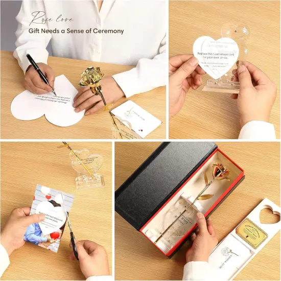 Gold Dipped Rose Real 24K Gold Rose, Genuine One of a Kind Rose Hand Dipped in 24K Golden Roses Romantic Gifts for Women in Her Birthday Anniversary Day Mothers Day {6}