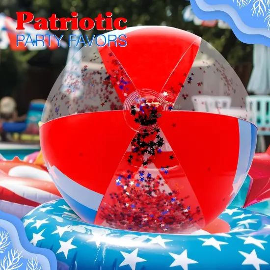 4E's Novelty 2 Pack Patriotic Beach Balls &ndash; 22&rsquo;&rsquo; Inflatable Balls, 4th of July Party Supplies {5}