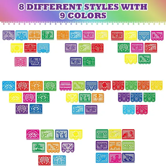 10 Pack Mexican Party Banners Total 170 Feet, Paper Picado Banner Mexican Party Decorations {4}