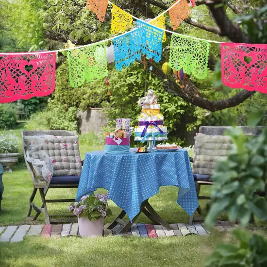 2 Packs Mexican Party Decoration, 18 Feet Plastic Papel Picado Fiesta Banner Cinco de Mayo Garlanda {2}
