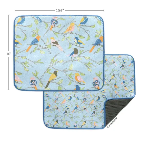 Floral Finch & Friends Microfiber Dish Drying Mats, Set of 2 {5}