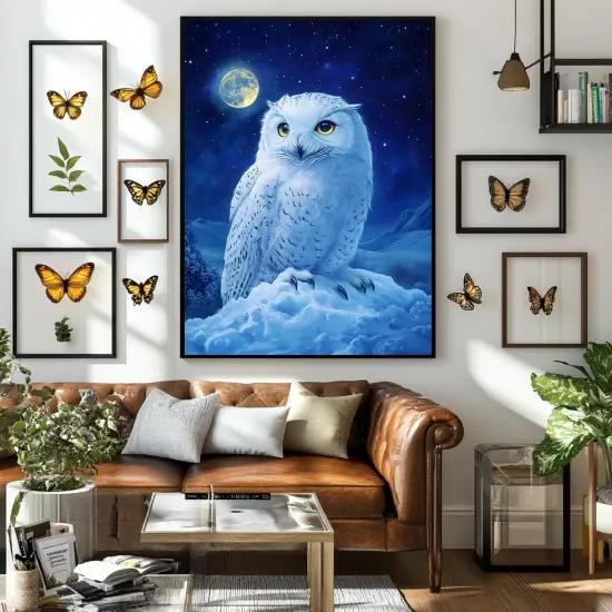 Diamond Painting Kits for Adults Owl on Snowy Mountain DIY 5D Diamond Art Kits for Beginners Full Drill Diamond Dots Crystal Craft Kits {2}