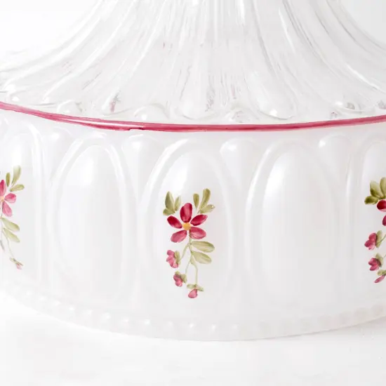 Aladdin Amethyst Lincoln Drape Table Oil Lamp with Rose Shade, Clear over Amethyst Glass with Brass Trim, Classic Vintage Design and Bright Illumination {3}