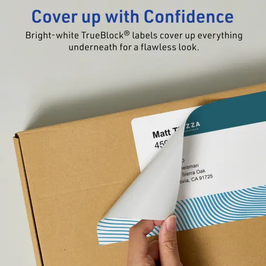 Avery TrueBlock Matte White Paper Labels,4-3/4" x 7-3/4" Rectangle {3}