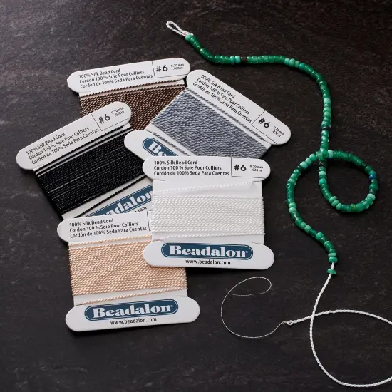 6 Packs: 5 ct. (30 Total) Beadalon&reg; Size 6 Earth Tone Silk Bead Cord {2}