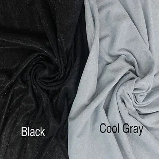 1 Yard Glitter Lurex Stretch Mesh Fabric Iridescent Shine, 55/56" Wide Polyester Spandex Cool Gray {4}