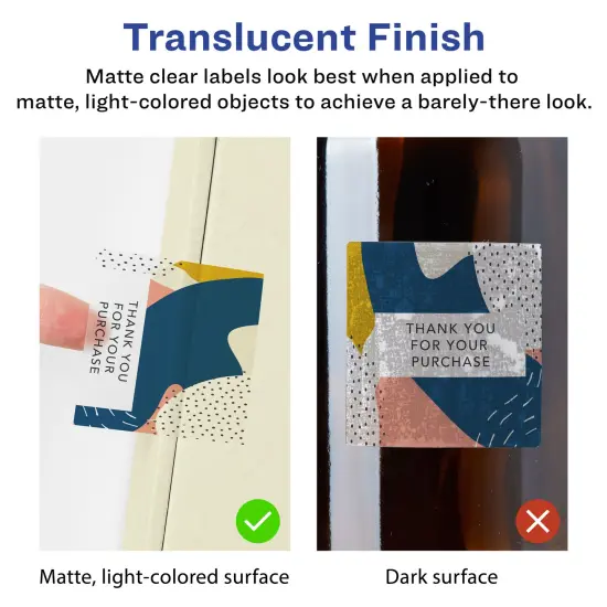 Avery Matte Clear Labels,2-3/4" x 2-3/4" Square {2}