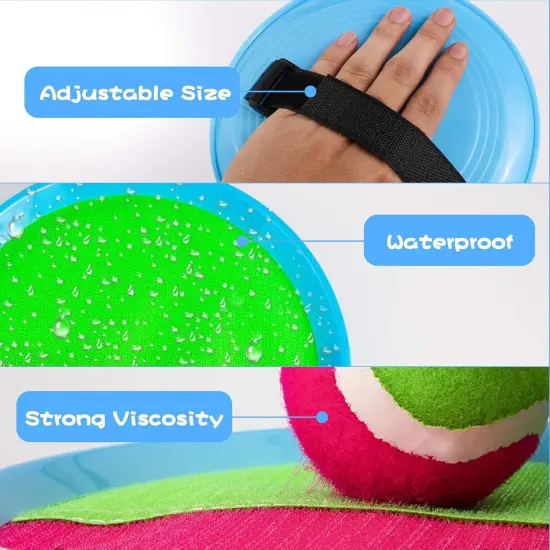 Valentine Gifts for Kids Toss and Catch Game Set, Paddles and Toss Ball Sports Game, Outdoor Toys for Kids, Beach Pool Yard Camping Toys, Suitable for Kids Gift Idea (Blue+Orange) {3}