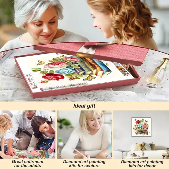 Diamond Painting Kits for Adults, 5D DIY Diamond Art Kits for Beginners, Full Drill Diamond Painting Kits for Home Wall Decor, Flower, 12x12 Inch {4}