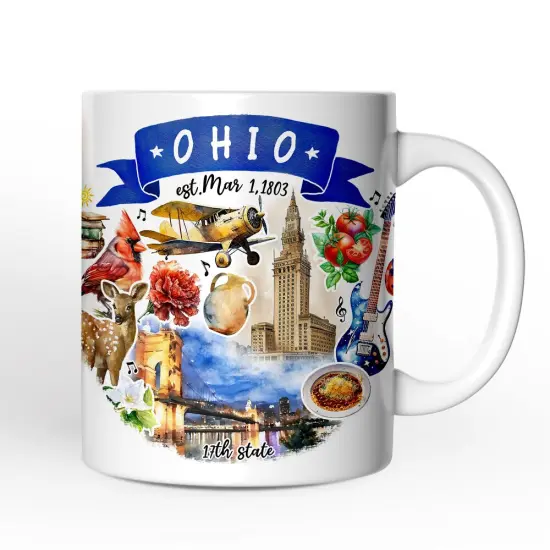 Artistic Ohio State Themes and Landmarks Mug {4}