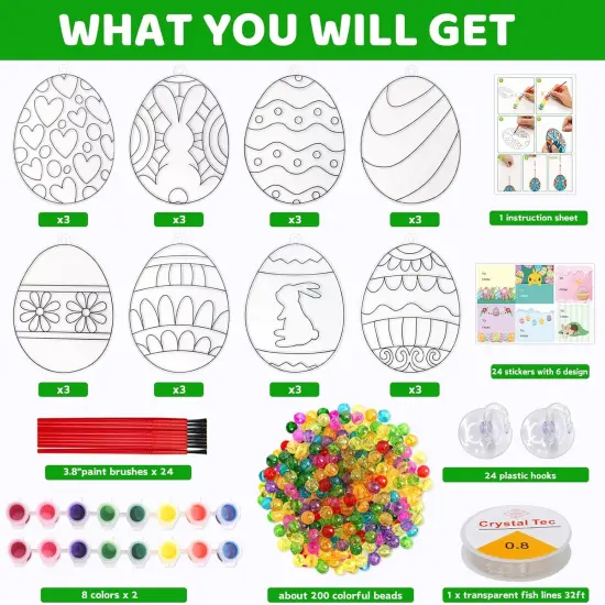 Spring Suncatchers Painting Crafts for Kids 24 Sets DIY Easter Window Painting Art Suncatchers Decorations Spring {3}