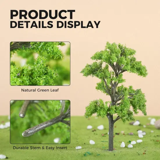 20 Pcs Model Trees Miniature Tree, Fairy Garden Plant Ornament Model Train Scenery Architecture Green Tree Model {2}
