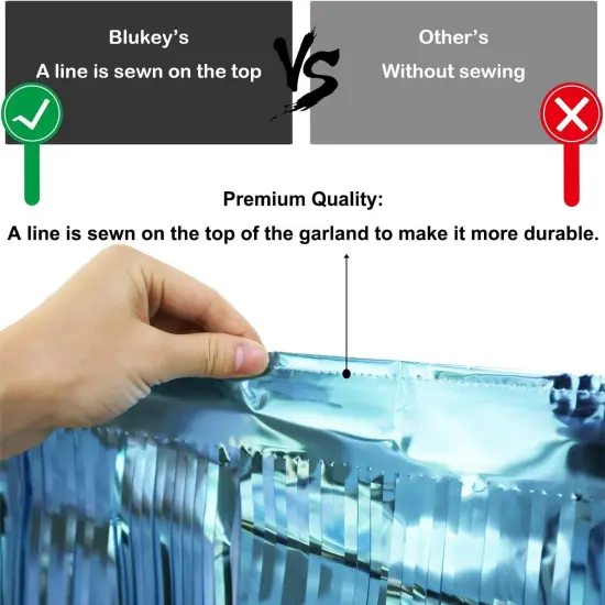 10 Feet by 15 Inch Turquoise Foil Fringe Garland {3}