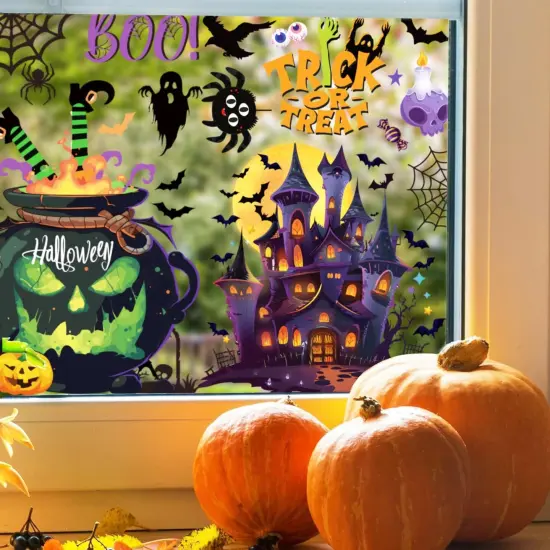 9 Sheets Halloween Window Clings Decals {4}