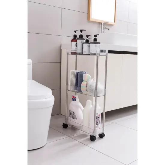 Chrome/Clear - Acrylic 3-Tier Cart {4}