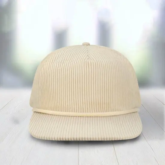 1 Count Unstructured Rope Cap Five Panel Low Profile with Recycled Flat Bill Sage Corduroy {4}