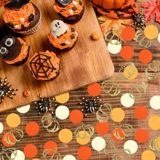 100PCS Pumpkin Confetti Little Pumpkin Baby Shower Confetti Thanksgiving Pumpkin Table Confetti for Little Pumpkin Baby Shower Birthday Table Decorations {4}