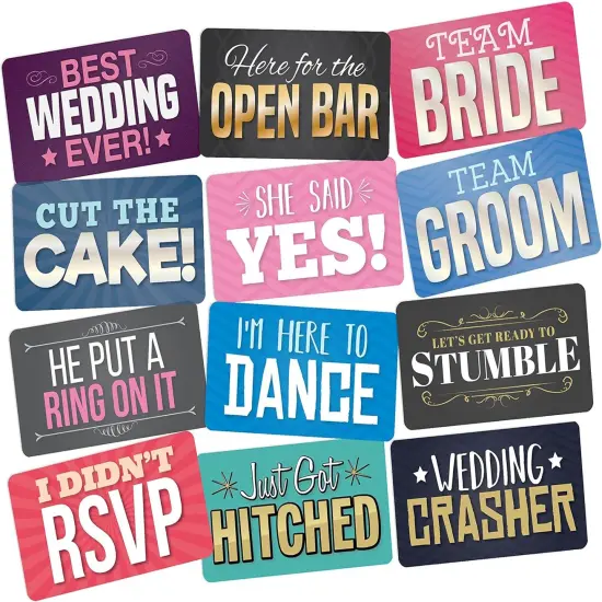 Photo Booth Props Wedding Parties Decorations Set DIY Water Proof Photo Booth Great Addition to Any Photo Booth Rental Fun Photo Booth Props, 6 Count PVC Photo Booth {1}