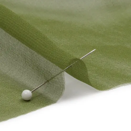 1 Yard Sheer Silk Chiffon Pesto Green Premium Solid Lightweight Fabric 44 Inch Width {3}