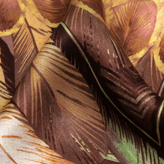 1 Panel Exclusive Italian Cream Blush Feathered Chevrons Silk Charmeuse Fabric 53" Wide {2}