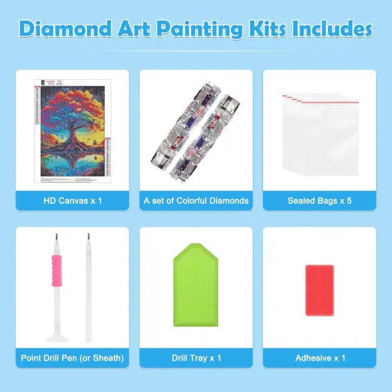 Tree of Life Diamond Art Painting Kits for Adults, Landscape Diamond Painting Kits for Beginners, DIY 5D Diamond Dots Kits Gem Painting for Home Art Decor 12x16 inch {3}