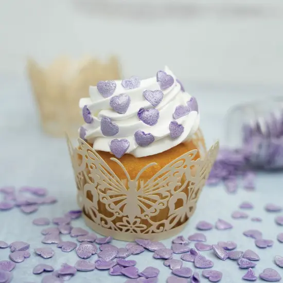 Krazy Sprinkles - Purple Pearl Hearts (1/2 Cup, 1x Jar) for Cakes, Ice Cream & Cookies {2}