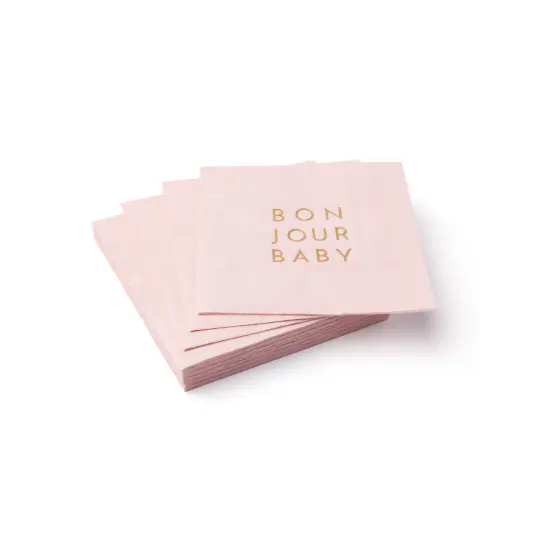 BONJOUR BABY PETAL PINK COCKTAIL NAPKINS {2}