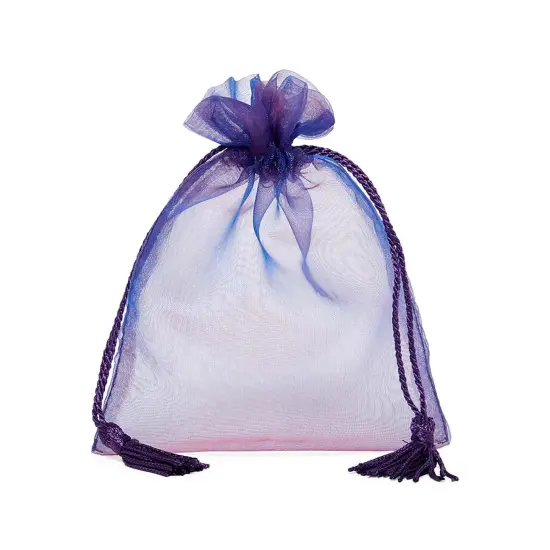 Jewel Tone Iridescent Sheer Tasseled Bags 3 1/2'' x 5'' for Jewelry {2}