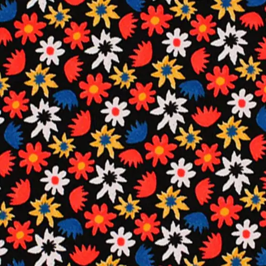 Pop Art Flowers Printed Spandex Fabric {4}