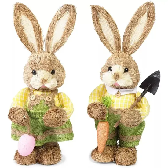 2x Easter Standing Bunny Statues Rabbit Figurines for Party and Home Decor 12" {4}