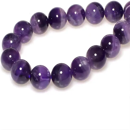 Natural Dreamy Amethyst Beads Round Stone Beads DIY Loose Beads for Jewelry Making Beads 15" (10mm) {3}