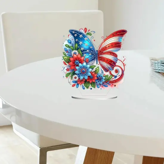 4th of July Butterfly Stand Up Diamonds Art Painting Kit {4}