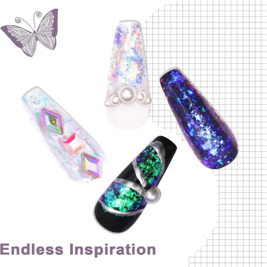 Colorful Moonlight Chameleon Flakes Nail Glitter Irregular Opal Nail Foil Flakes Chunky Confetti Color {2}