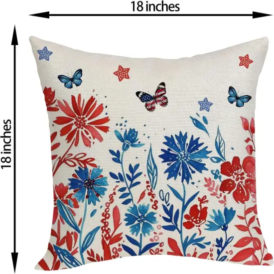 18x18 Pack of 2 Throw Pillow Cover for 4th of July Decorations {2}