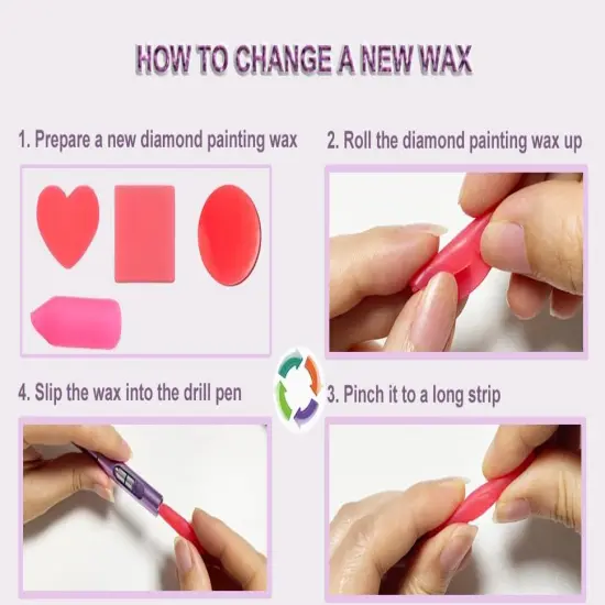 Diamond Art Painting Pen Refillable Wax, Diamond Paint Accessories Refillable Wax Pen Self-Stick Drill Pens with Metal Correction Plate for Art DIY Craft - B18 {3}