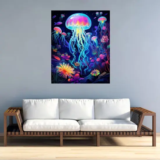Diamond Painting Kits for Adults Glowing Jellyfish DIY 5D Diamond Art Kits for Kids Beginners Full Drill Diamond Dots Crystal Craft Kits for Home Wall Art Bedroom Decor Gifts 11.8x15.7 inch {5}