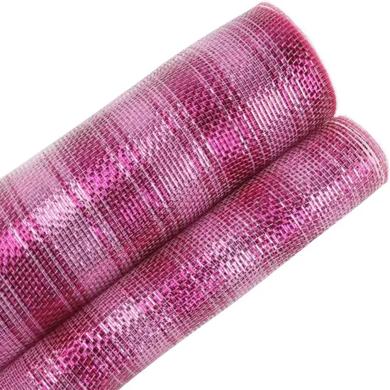 Pink Deco Mesh 10 Inch Valentine Hot Pink Mesh Ribbon Fabric Mesh Roll Decorative Mesh Wreath Supplies {3}
