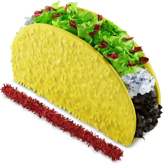 Taco Tuesday Pi&ntilde;ata (Small Stick Included) 17"x 11"x3" Perfect for Taco Bout Parties, Decorations, Birthday pi&ntilde;ata, Fiesta Theme Celebration, Mexican Bash {1}