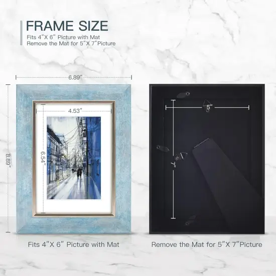 5x7 Picture Frames Set of 4 Rustic Retro Photo Frame with HD plastic cover for all Mount and Tabletop Display Family Friends Wedding Gift {3}