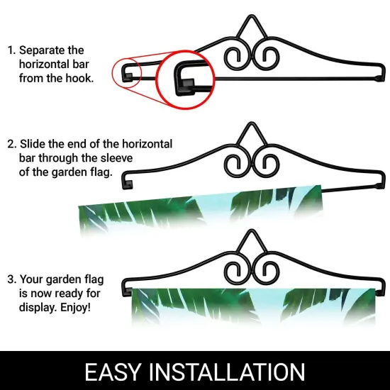 G128 Combo Pack Garden Flag Hanger 14IN & Garden Flag Welcome Beach Drink Printed 12x18IN Double Sided {3}