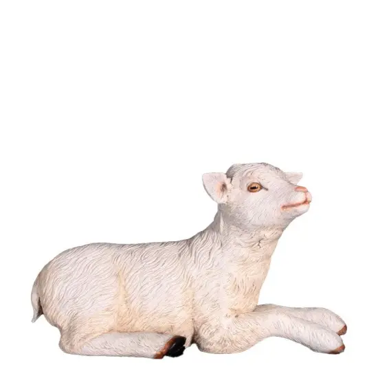 Baby Goat Laying Life Size Statue {1}