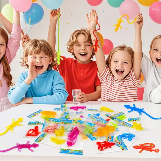 30pcs Sticky Gecko Toys Party Favors Kids Goodie Bag Stuffers Sticky Finger Bulk Stretchy Lizard Toys Treasure Box Prize Pinata Fillers Classroom Rewards Birthday Party Supplies Treat Toddler Boy Girl {3}