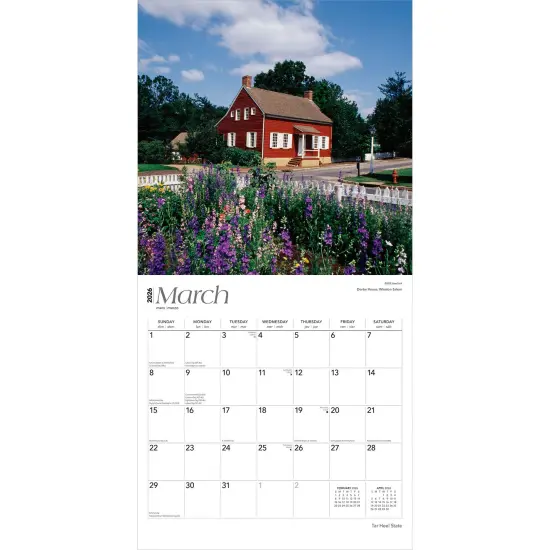 Tar Heel State | North Carolina Places | 2026 12 x 24 Inch (Hanging) Monthly Square Wall Calendar | Plastic-Free {3}