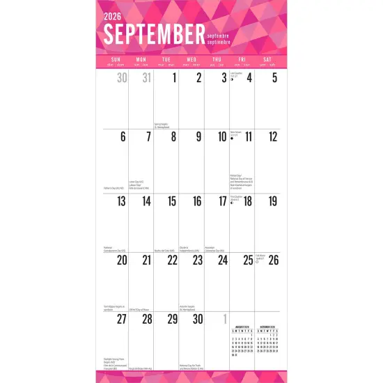 Jumbo Grid Large Print | 2026 12 x 24 Inch (Hanging) Monthly Square Wall Calendar | Matte Paper and Foil Stamped Cover {4}