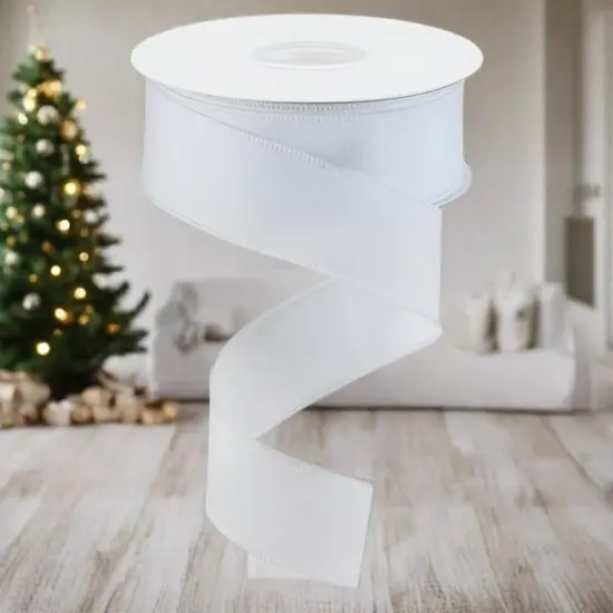 1.5" Shimmer Glitter Ribbon: White (10 Yards) {2}