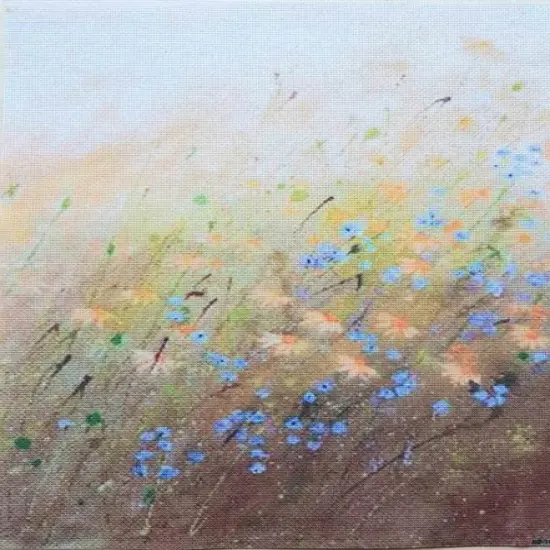 Wildflowers Designer Printed AIDA Fabric. Canvas for embroidery with an applied backgroundKF-1078A {1}