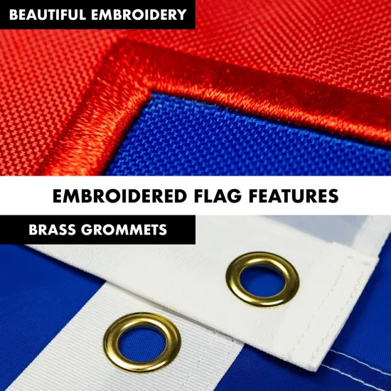 G128 - 6 Feet Tangle Free Spinning Flagpole (Silver) Christian Flag Brass Grommets Embroidered 3x5 ft (Flag Included) Aluminum Flag Pole {4}