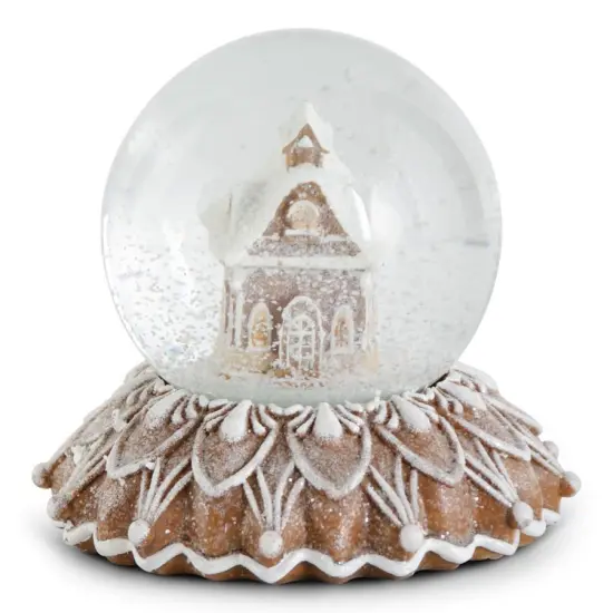 5" Gingerbread House Snow Globe - Festive Christmas Decoration {1}