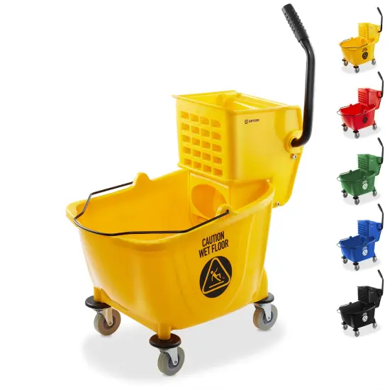Dryser Commercial Mop Bucket with Side Press Wringer, 26 Quart {7}
